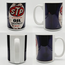 Load image into Gallery viewer, 11oz/15oz "Dirty" STP Oil Treatment Mug: Vintage Dirty Oil Can Coffee Cup