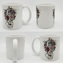 Load image into Gallery viewer, 11oz/15oz Skeleton With Roses Ceramic Coffee Mug: Skeleton Coffee Cup