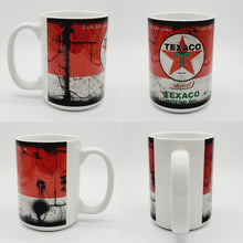 Load image into Gallery viewer, 11oz/15oz Dirty Texaco Motor Oil Coffee Mug: Ceramic Dirty Oil Can Coffee Cup