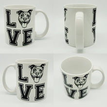 Load image into Gallery viewer, 11oz/15oz Pitbull "Love" Ceramic Coffee Mug: Dog Lovers Coffee Cup