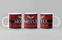 Load image into Gallery viewer, 11oz/15oz Dirty "Motul" Motor Oil Can Coffee Mug: Vintage Oil Can Replica Coffee Mug