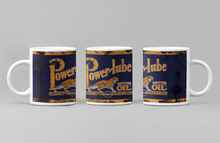 Load image into Gallery viewer, 11oz/15oz Dirty "Power Lube" Motor Oil Can Coffee Mug: Vintage Oil Can Replica Coffee Mug