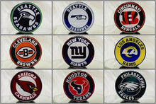 Load image into Gallery viewer, Custom NFL Phone Grip or Badge Reel with Epoxy Overlay: Pick Your Football Team Pick Your Base: Style Set 3