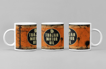 Load image into Gallery viewer, 11oz/15oz Dirty "Trojan" Motor Oil Can Coffee Mug: Vintage Oil Can Replica Coffee Mug