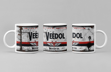 Load image into Gallery viewer, 11oz/15oz Dirty "Veedol" Motor Oil Can Coffee Mug: Vintage Oil Can Replica Coffee Mug