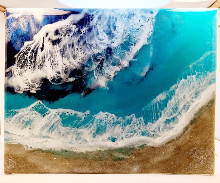 11x14 Resin Wave on Canvas Panel