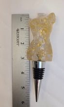 Load image into Gallery viewer, Epoxy Goddess Wine Topper with Gold Flake