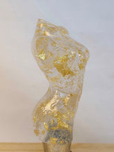 Load image into Gallery viewer, Epoxy Goddess Wine Topper with Gold Flake