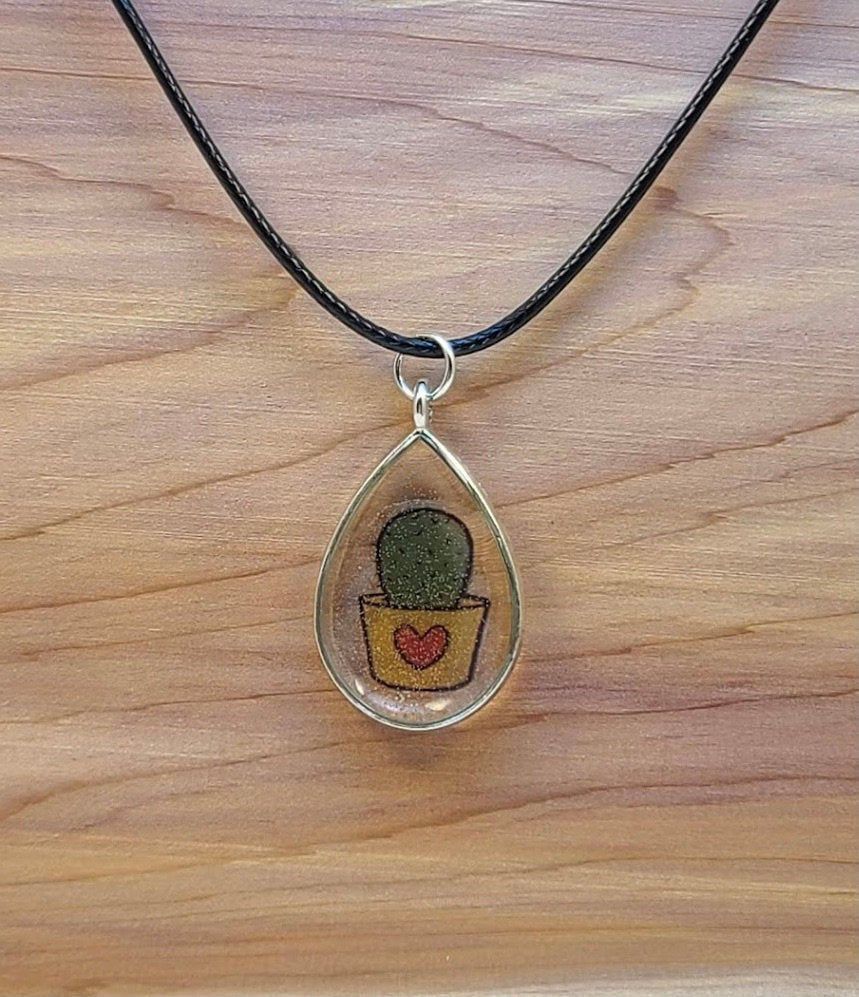 succulent pendant Epoxy Succulent Teardrop Pendant – AJF Creations Co