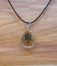 Load image into Gallery viewer, Epoxy Succulent Teardrop Pendant