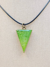 Load image into Gallery viewer, Epoxy Green Alcohol Ink Triangle Pendant