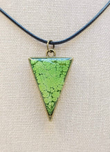 Load image into Gallery viewer, Epoxy Green Alcohol Ink Triangle Pendant