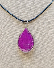 Load image into Gallery viewer, Epoxy Pink Alcohol Ink Teardrop Pendant