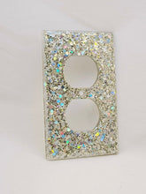 Load image into Gallery viewer, Epoxy Resin Iridescent Silver Outlet Cover
