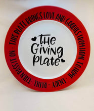 Load image into Gallery viewer, The Giving Plate; Glass and Permanent Vinyl