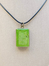 Load image into Gallery viewer, Epoxy Green Alcohol Ink Rectangle Pendant
