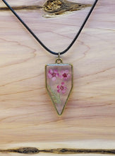 Load image into Gallery viewer, Epoxy Pendant with Dried Pink Flowers
