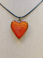 Load image into Gallery viewer, Epoxy Orange Heart Alcohol Ink Pendant
