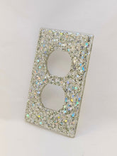 Load image into Gallery viewer, Epoxy Resin Iridescent Silver Outlet Cover