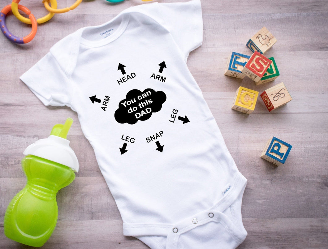 Funny Cotton Gerber Baby Onesie Bodysuit: Cute Baby Bodysuit, You Can Do This Dad!