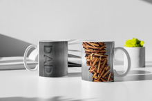 Load image into Gallery viewer, "Dad" Chrome Collection Ceramic Coffee Mugs: 11oz/15oz Dad Cups