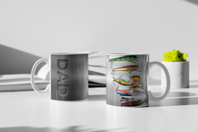 Load image into Gallery viewer, "Dad" Chrome Collection Ceramic Coffee Mugs: 11oz/15oz Dad Cups