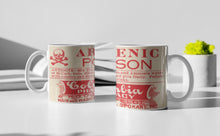 Load image into Gallery viewer, Arsenic Poison! Red Vintage Label Ceramic Coffee: 11oz/15oz Poison Coffee or Tea Cup