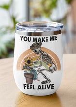 Load image into Gallery viewer, Funny Gardening Inspired Stainless Steel Tumbler: Gardening Lovers Cup Funny Dinosaur and Skeleton Tumbler