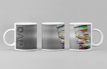 Load image into Gallery viewer, "Dad" Chrome Collection Ceramic Coffee Mugs: 11oz/15oz Dad Cups