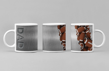 Load image into Gallery viewer, "Dad" Chrome Collection Ceramic Coffee Mugs: 11oz/15oz Dad Cups