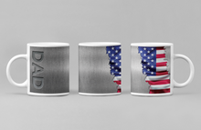 Load image into Gallery viewer, "Dad" Chrome Collection Ceramic Coffee Mugs: 11oz/15oz Dad Cups
