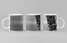 Load image into Gallery viewer, "Dad" Chrome Collection Ceramic Coffee Mugs: 11oz/15oz Dad Cups