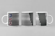 Load image into Gallery viewer, &quot;Dad&quot; Chrome Collection Ceramic Coffee Mugs: 11oz/15oz Dad Cups
