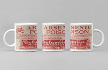 Load image into Gallery viewer, Arsenic Poison! Red Vintage Label Ceramic Coffee: 11oz/15oz Poison Coffee or Tea Cup
