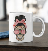 Load image into Gallery viewer, 11oz/15oz Lady Skull with Headband Coffee Mug: True Crime Coffee Cup