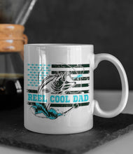 Load image into Gallery viewer, 11oz/15oz "Reel Cool Dad" Coffee Mug: Funny Fathers Day Fishing Ceramic Coffee Mug, Father's Day Gift
