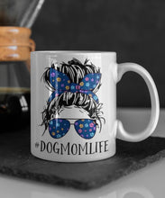 Load image into Gallery viewer, 11oz/15oz #"Dog Mom Life" Ceramic Coffee Mug: Woman Dog Lovers Coffee Cup