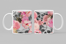 Load image into Gallery viewer, 11oz/15oz Skull Ceramic Coffee Cup: Multiple Color Options Skull With Flowers Coffee Cup