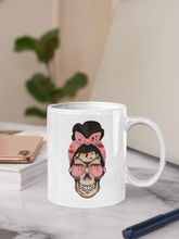 Load image into Gallery viewer, 11oz/15oz Lady Skull with Headband Coffee Mug: True Crime Coffee Cup