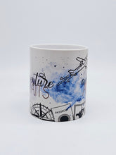 Load image into Gallery viewer, 11oz/15oz Adventure Awaits Coffee Mug: Cute Ceramic Coffee Cup
