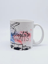 Load image into Gallery viewer, 11oz/15oz Adventure Awaits Coffee Mug: Cute Ceramic Coffee Cup
