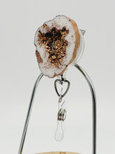 Load image into Gallery viewer, Epoxy Gold and White Faux Geode Phone Grip: Faux Agate Phone Holder

