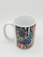 Load image into Gallery viewer, United States Navy Ceramic Coffee Mug: United States Military Coffee Cup US Flag
