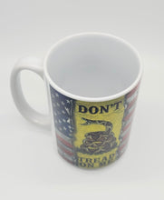 Load image into Gallery viewer, &quot;Don&#39;t Tread On Me&quot; Ceramic Coffee Mug: United States Military Coffee Cup
