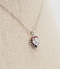 Load image into Gallery viewer, Sterling Silver 5mm CZ Heart Pendant Necklace on a 16&quot; Chain
