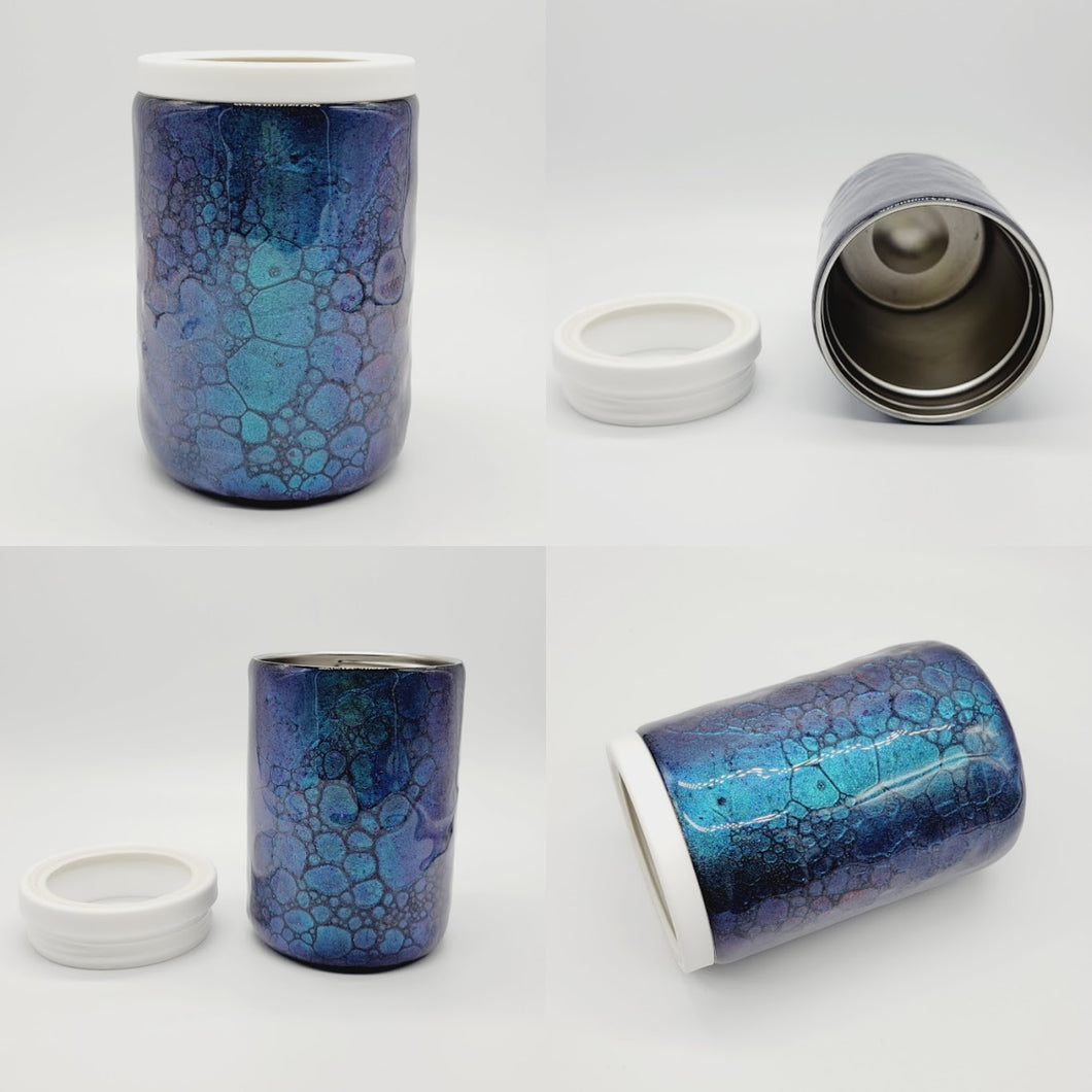 12oz Color Shift Dragon Scale Stainless Steel Can Cooler Tumbler: Unique Color Changing Reptile Skin 12oz Can Cooler