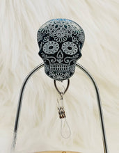 Load image into Gallery viewer, Green Sugar Skull Retractable Badge Reel
