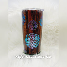 Load image into Gallery viewer, 20oz Stainless Steel Epoxy Peak-A-Boo Woodgrain Tumbler
