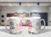 Load image into Gallery viewer, 11oz/15oz Beach Please Coffee Mug: Cute Ceramic Beach Coffee Cup
