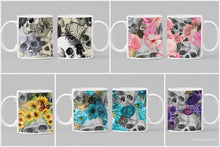 Load image into Gallery viewer, 11oz/15oz Skulls With Roses Ceramic Coffee Cup: Multiple Color Options Skull With Roses Coffee Cup
